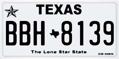 TX license plate BBH8139