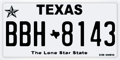 TX license plate BBH8143