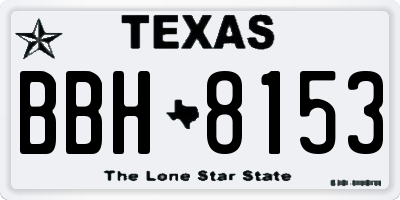 TX license plate BBH8153