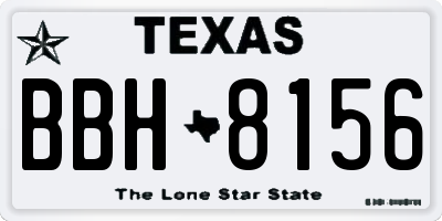 TX license plate BBH8156