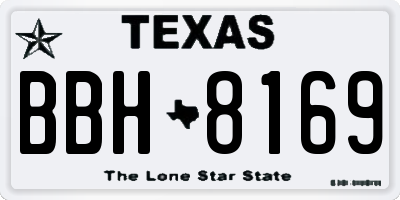 TX license plate BBH8169