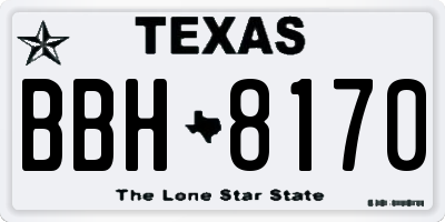 TX license plate BBH8170