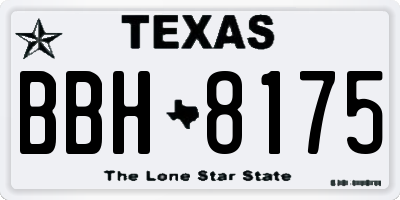 TX license plate BBH8175
