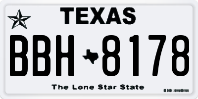 TX license plate BBH8178