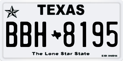 TX license plate BBH8195