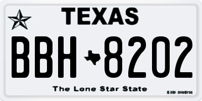 TX license plate BBH8202