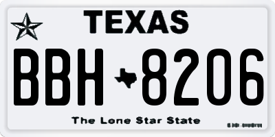 TX license plate BBH8206