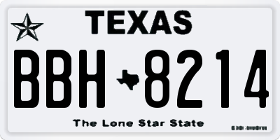 TX license plate BBH8214