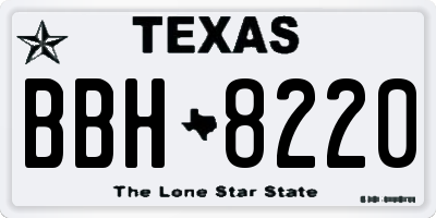 TX license plate BBH8220