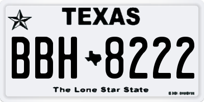 TX license plate BBH8222