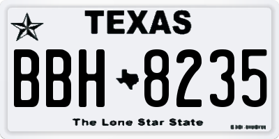 TX license plate BBH8235