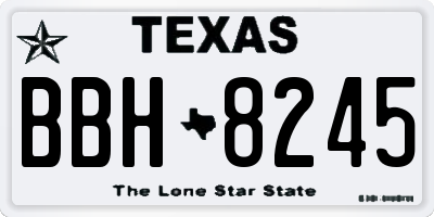 TX license plate BBH8245