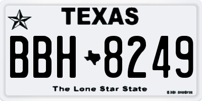 TX license plate BBH8249