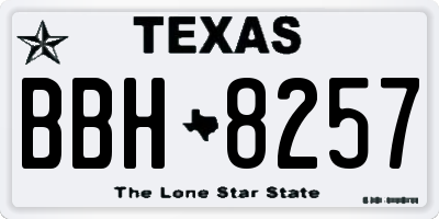 TX license plate BBH8257