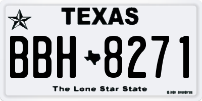 TX license plate BBH8271