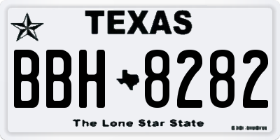 TX license plate BBH8282