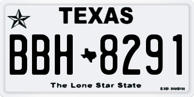 TX license plate BBH8291