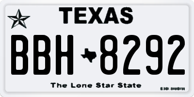 TX license plate BBH8292