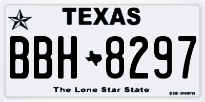 TX license plate BBH8297