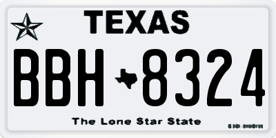 TX license plate BBH8324