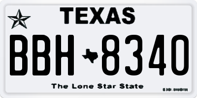 TX license plate BBH8340