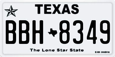 TX license plate BBH8349
