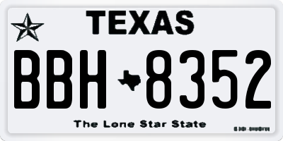 TX license plate BBH8352
