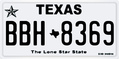 TX license plate BBH8369