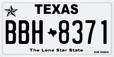 TX license plate BBH8371