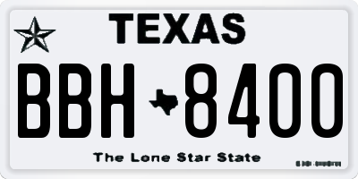 TX license plate BBH8400
