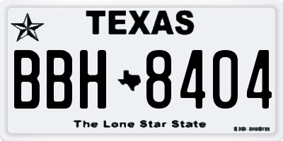 TX license plate BBH8404
