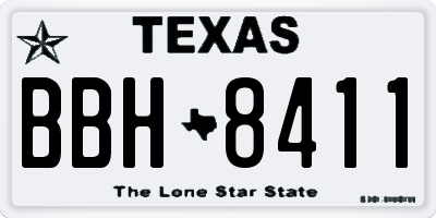 TX license plate BBH8411