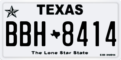 TX license plate BBH8414