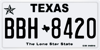 TX license plate BBH8420