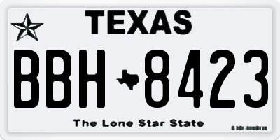 TX license plate BBH8423