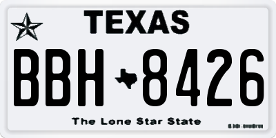 TX license plate BBH8426