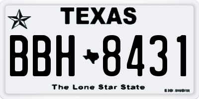 TX license plate BBH8431