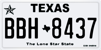 TX license plate BBH8437