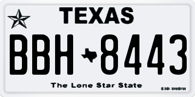 TX license plate BBH8443