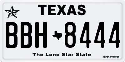 TX license plate BBH8444