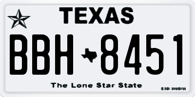 TX license plate BBH8451