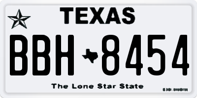 TX license plate BBH8454