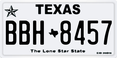 TX license plate BBH8457