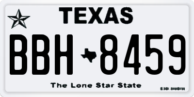 TX license plate BBH8459