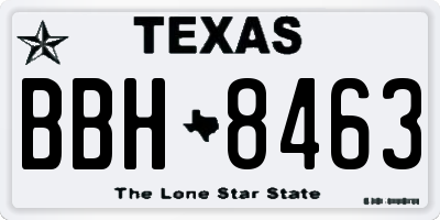 TX license plate BBH8463