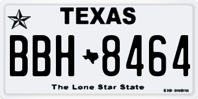 TX license plate BBH8464