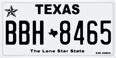 TX license plate BBH8465