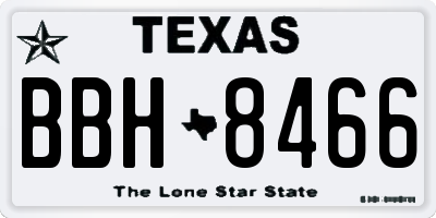TX license plate BBH8466