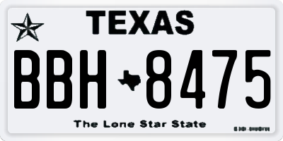 TX license plate BBH8475