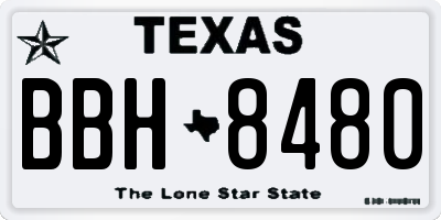 TX license plate BBH8480